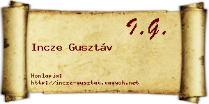 Incze Gusztáv névjegykártya